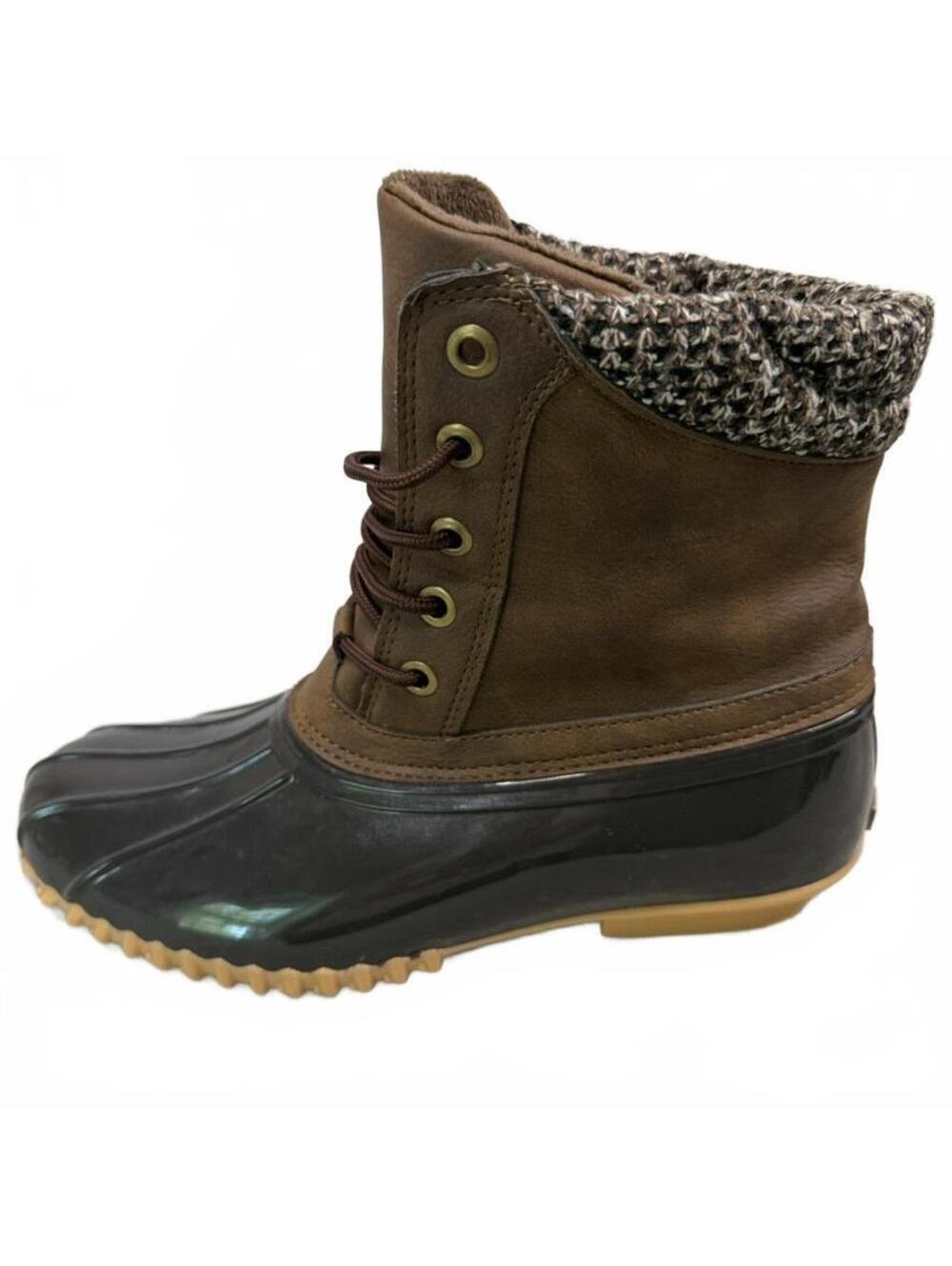 Sporto Lilia Brown Waterproof Duck Boots Sweater Cuff Women’s Size 10M